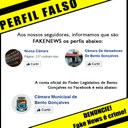 Câmara alerta sobre perfis fakes utilizando o nome da instituição